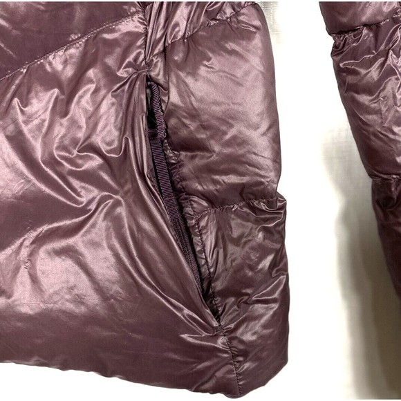 Athleta Lofty Down Puffer Jacket Womens XX Small Metallic Volcanic Mauve - Picture 5 of 13